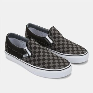 MEN SIZE 6.5 WMNS 8 Vans Classic Slip-On Shoes Black Pewter Checker VN000EYEBPJ1